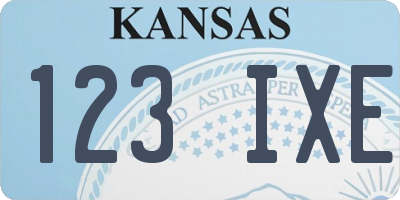 KS license plate 123IXE