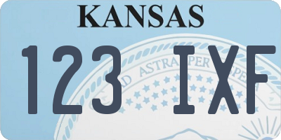 KS license plate 123IXF