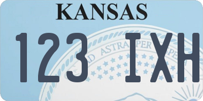 KS license plate 123IXH