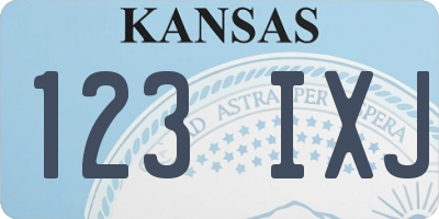 KS license plate 123IXJ