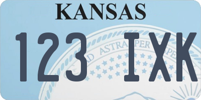 KS license plate 123IXK