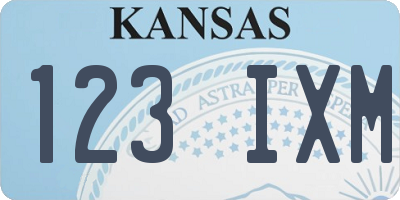 KS license plate 123IXM