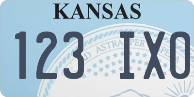 KS license plate 123IXO