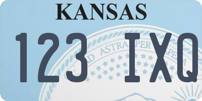 KS license plate 123IXQ