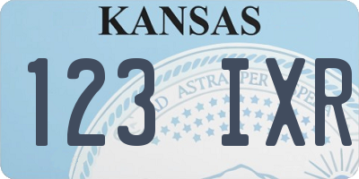 KS license plate 123IXR