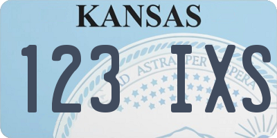 KS license plate 123IXS