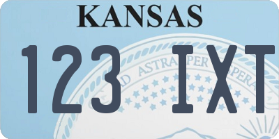 KS license plate 123IXT