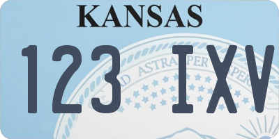 KS license plate 123IXV