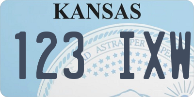 KS license plate 123IXW