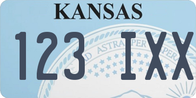 KS license plate 123IXX