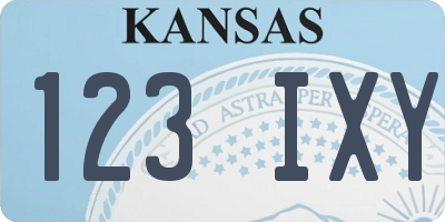 KS license plate 123IXY