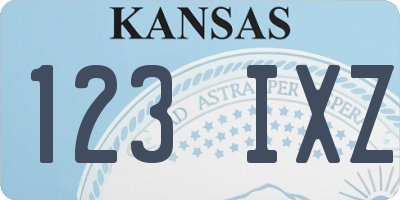 KS license plate 123IXZ