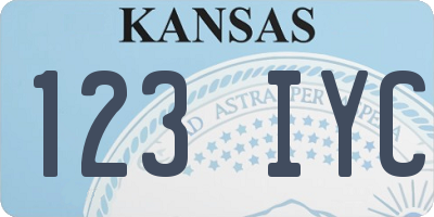 KS license plate 123IYC