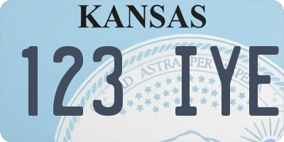 KS license plate 123IYE