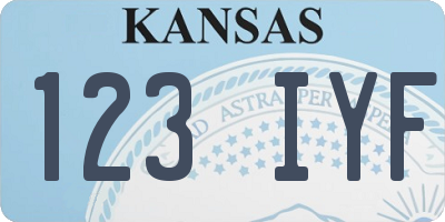 KS license plate 123IYF