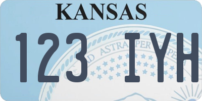 KS license plate 123IYH