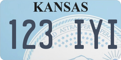 KS license plate 123IYI