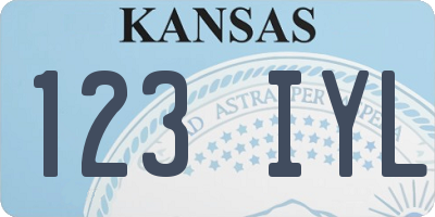 KS license plate 123IYL