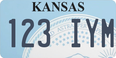 KS license plate 123IYM