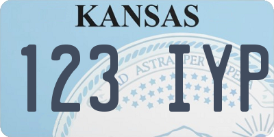 KS license plate 123IYP