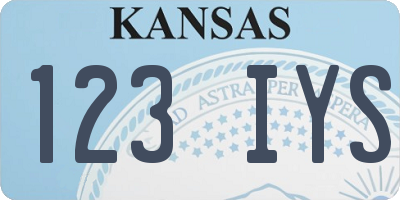 KS license plate 123IYS