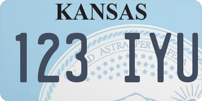 KS license plate 123IYU