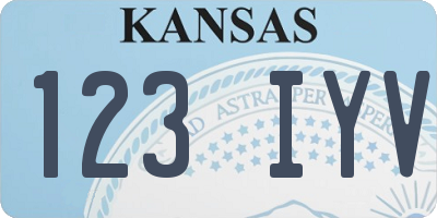 KS license plate 123IYV