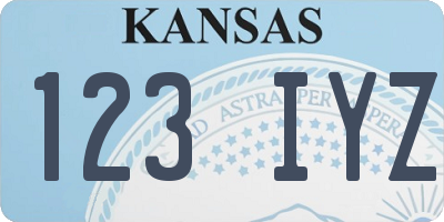 KS license plate 123IYZ