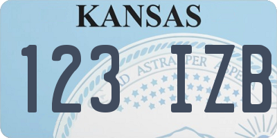 KS license plate 123IZB