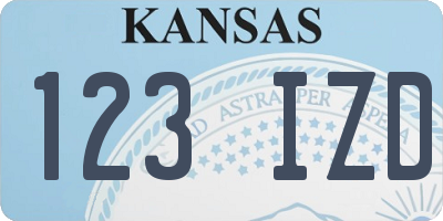 KS license plate 123IZD