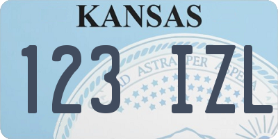 KS license plate 123IZL