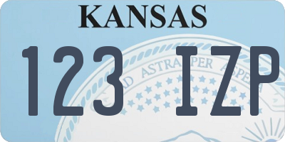 KS license plate 123IZP