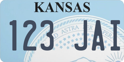 KS license plate 123JAI