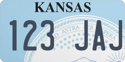 KS license plate 123JAJ