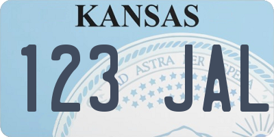 KS license plate 123JAL