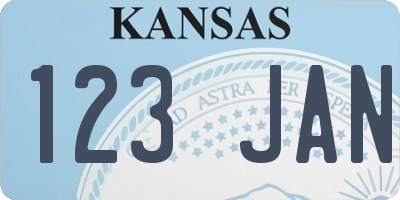 KS license plate 123JAN