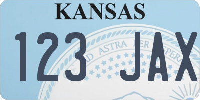 KS license plate 123JAX