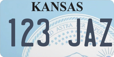 KS license plate 123JAZ