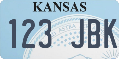 KS license plate 123JBK