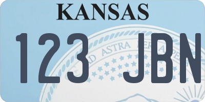 KS license plate 123JBN