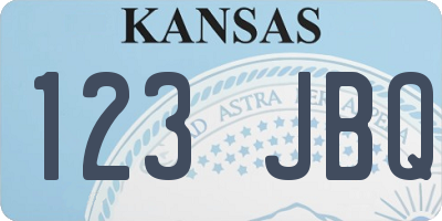 KS license plate 123JBQ