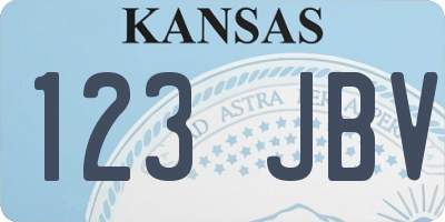 KS license plate 123JBV