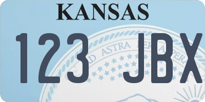 KS license plate 123JBX