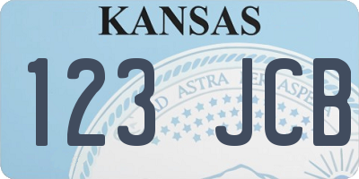 KS license plate 123JCB