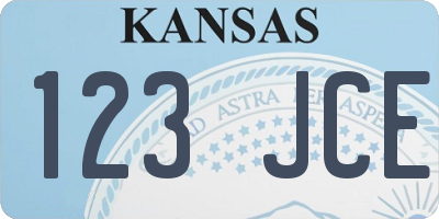 KS license plate 123JCE