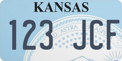 KS license plate 123JCF