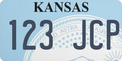 KS license plate 123JCP