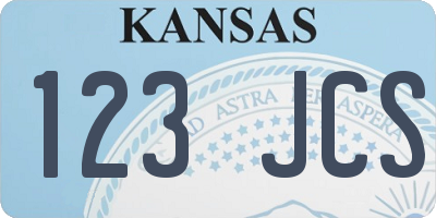 KS license plate 123JCS