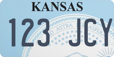 KS license plate 123JCY