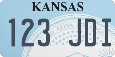 KS license plate 123JDI